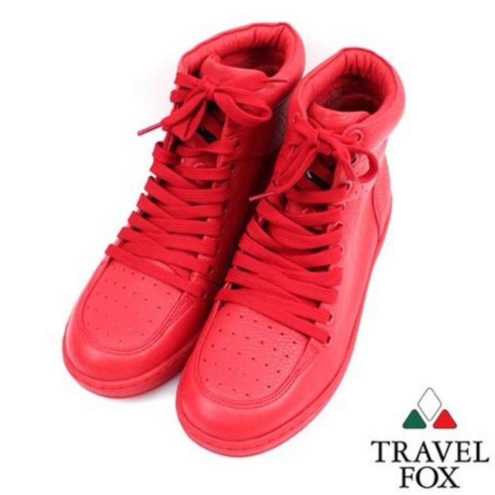 MEN'S CLASSIC RED NAPPA LEATHER TRAVEL FOX